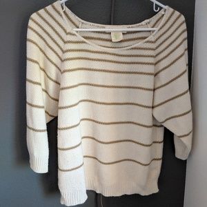 🌟Staring at Stars cream & tan striped sweater M